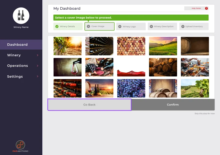 Pair Anything onboarding dashboard